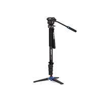 Benro Kit monopiede video A38FD in alluminio, comprensivo di testa panoramica video S2Pro e mini stativo