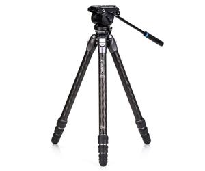 Benro Tortoise Treppiede in carbonio con testa video S4PRO e base livellante 34C