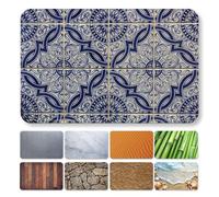 Bensey Tappetino da bagno di alta qualità con rivoluzionario strato di ciottoli | ultra assorbente e ad asciugatura rapida | base in gomma naturale antiscivolo | 40 x 60 cm design elegante (piastrelle