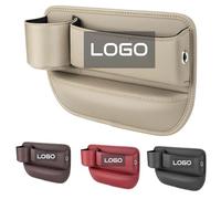 BeNsil Borsa portabicchieri in Pelle per Auto, Scatola portaoggetti Personalizzata con Logo/Testo, Scatola portaoggetti Regolabile per seggiolino Auto per Occhiali, telefoni, Chiavi e Carte