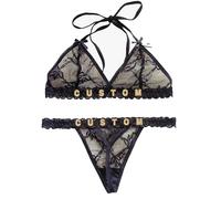 BeNsil Perizoma Personalizzato Sexy con Nome della Lettera per Le Donne,Biancheria Intima con Nome Lettere Fai da Te,Perizoma con Lettera Personalizzata in Cristallo con Nome per Donna