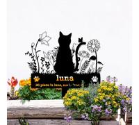BeNsil Segnacolo Personalizzato per la Tomba Dell'animale Domestico,Mucchio del Cimitero degli Animali Domestici Segni del Cortile del Giardino Grave Palo Commemorativo del Gatto