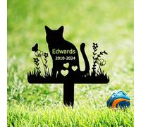 BeNsil Segnacolo Personalizzato per la Tomba Dell'animale Domestico,Mucchio del Cimitero degli Animali Domestici Segni del Cortile del Giardino Grave Palo Commemorativo del Gatto