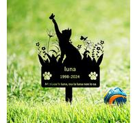 BeNsil Segnacolo Personalizzato per la Tomba Dell'animale Domestico,Mucchio del Cimitero degli Animali Domestici Segni del Cortile del Giardino Grave Palo Commemorativo del Gatto