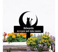 BeNsil Segnacolo Personalizzato per la Tomba Dell'animale Domestico,Mucchio del Cimitero degli Animali Domestici Segni del Cortile del Giardino Grave Palo Commemorativo del Gatto