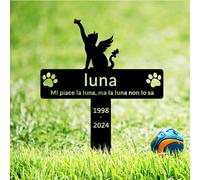 BeNsil Segnacolo Personalizzato per la Tomba Dell'animale Domestico,Mucchio del Cimitero degli Animali Domestici Segni del Cortile del Giardino Grave Palo Commemorativo del Gatto
