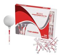 BENSIVE Bamboo Golf Tees - Tee da golf 70 mm, resistente, sostenibile, ecologico (100)