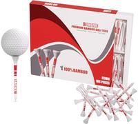 BENSIVE Tee da golf in bambù, 83 mm, confezione da 100, robusti, biodegradabili, sostenibili, con indicatori di altezza e parte superiore curva, colore bianco (83 mm, confezione da 100)