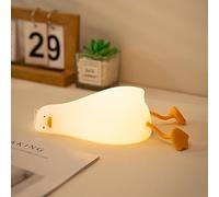 Benson Lying Flat Duck Night Light, 3 Level Dimmable Nursery Nightlight, LED Squishy Cute Duck Lamp, Silicone Rechargeable Bedside Touch Lamp for Breastfeeding Toddler Baby Kids Room Decor