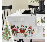 Benson Mills Believe Tovaglia stampata con pupazzo di neve per inverno e Natale (152,4 x 304,8 cm, rettangolare, Believe Snowman)