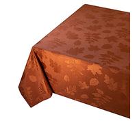 Benson Mills Harvest Legacy - Tovaglia in tessuto damascato per autunno, raccolta e ringraziamento, colore: arancio bruciato, 132 x 132 cm quadrato