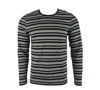 Benson Uomo Grigio e Nero Orizzontale Manica Lunga CHM02 Taglia Large Nwt