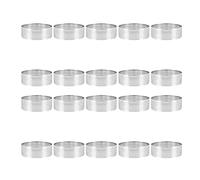 Benssey 20 Pezzi Tondo Dessert in Acciaio Perforato Torta di Frutta Torta Quiche Mousse Stampo Cucina Stampo da Forno 6 cm