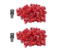 Benssey 200PZ Rosso RJ45 Port Ethernet LAN Hub Anti Dust Cover Plug cap Blockout Protector con Serratura E Chiave Proprietarie