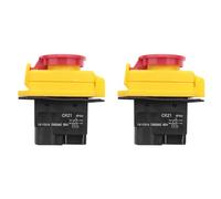 Benssey 2X 250V 16A IP54 Interruttore di Arresto di Avvio Nessun Interruttore di Rilascio di Tensione con Pulsante di Arresto di Emergenza Interruttore Elettromagnetico On-Off