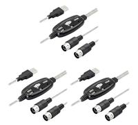 Benssey 3X Adattatore USB MIDI, Interfaccia USB Tipo un un MIDI Din 5 Pin In-Out con Indicatore LED per Tastiera Musicale