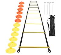 Benssey Sport Speed Agility Training Set 12 Coni Un Disco 4 Picchetti nel Acciaio e Scala di Agilità per Pista da Calcio, Basket, Rugby