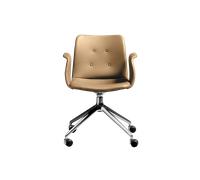 Bent Hansen Primum Sedia da Pranzo A 4 Stelle con Girevole e Ruote in Acciaio lucido/Zenso 3 261