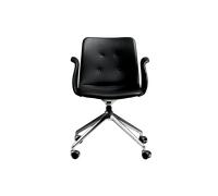 Bent Hansen Primum Sedia da Pranzo A 4 Stelle con Ruote in Acciaio lucido/Zenso 3 207