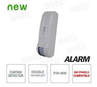 BENTEL Sensore Dual-Tech effetto tenda da esterno per centrali BW - BWALL-BW, Nero e Bianco, Rilevatore di movimento, 12 metri, 4 AA