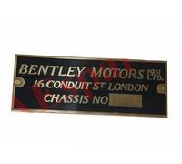Bentley Motors 1931 Numero telaio targa dati ottone auto d'epoca Bentley