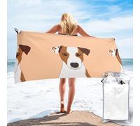 BeNtli Asciugamani da spiaggia, telo da bagno in microfibra, coperta da spiaggia ad asciugatura rapida 160 x 80 cm per bagno, viaggi, spa,Jack Russel Terrier cane