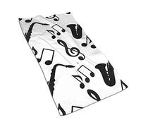 BeNtli Asciugamani, Note Musicali Chiave di Violino Modello Sassofono Asciugamano da Bagno Asciugamani Morbidi in Microfibra 40×70 CM per Bagno Palestra