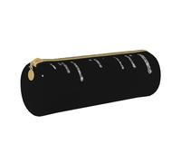 BeNtli Astuccio per matite, Astuccio per penne Astuccio per matite portatile Astuccio in pelle Borse per cancelleria, Glitter argento gocciola nero scintillante