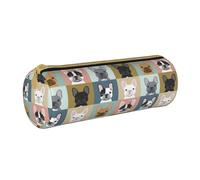 BeNtli Astuccio per matite, Astuccio per penne Astuccio per matite portatile Astuccio in pelle Borse per cancelleria, Cane modello ritratti Bulldog francese