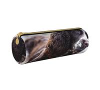 BeNtli Astuccio per matite, Astuccio per penne Astuccio per matite portatile Astuccio in pelle Borse per cancelleria, Cani ricci bianchi brunastri di Cocker Spaniel inglese
