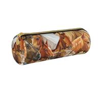 BeNtli Astuccio per matite, Astuccio per penne Astuccio per matite portatile Astuccio in pelle Borse per cancelleria, Cavallo animale dell'acquerello stampato