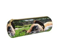 BeNtli Astuccio per matite, Astuccio per penne Astuccio per matite portatile Astuccio in pelle Borse per cancelleria, Cani Boxer Erba verde Animali domestici Cani da prato
