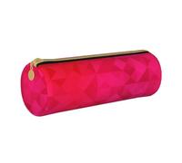 BeNtli Astuccio per matite, Astuccio per penne Astuccio per matite portatile Astuccio in pelle Borse per cancelleria, Triangolo geometrico fucsia