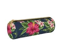 BeNtli Astuccio per matite, Astuccio per penne Astuccio per matite portatile Astuccio in pelle Borse per cancelleria, Fiori tropicali Frangipani Ibisco
