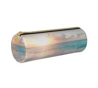 BeNtli Astuccio per matite, Astuccio per penne Astuccio per matite portatile Astuccio in pelle Borse per cancelleria, Bella spiaggia giallo tramonto oceano