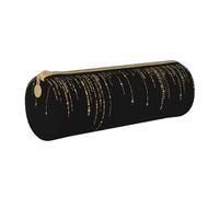 BeNtli Astuccio per matite, Astuccio per penne Astuccio per matite portatile Astuccio in pelle Borse per cancelleria, Frangia glitter scintillante oro nero