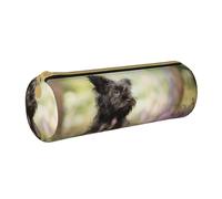 BeNtli Astuccio per matite, Astuccio per penne Astuccio per matite portatile Astuccio in pelle Borse per cancelleria, Affenpinscher Lawn Black Dogs Monkey Terrier