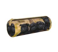 BeNtli Astuccio per matite, Astuccio per penne Astuccio per matite portatile Astuccio in pelle Borse per cancelleria, Famiglia Affenpinscher Cuccioli Cani Neri Scimmia