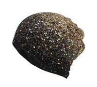 BeNtli Cappello a Cuffia, Berretto Lavorato a Maglia con ghetta per Il Collo, Maschera per Il Viso, Sciarpa, Cappello da Corsa, Paillettes Dorate