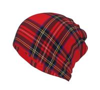 BeNtli Cappello a Cuffia, Berretto Lavorato a Maglia con ghetta sul Collo, Maschera per Il Viso, Sciarpa, Cappello da Corsa, Tartan Royal Stewart