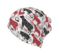 BeNtli Cappello a Cuffia, Ghetta per Il Collo Cappello Lavorato a Maglia Maschera per Il Viso Sciarpa Cappello da Corsa, Tagli di Carne Diagrammi Macelleria