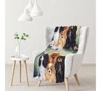 BeNtli Coperta, calda coperta in flanella/coperta da letto per divano ufficio 102 x 76 cm,Cavalier King Charles Spaniel dorato nero