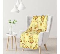 BeNtli Coperta, calda coperta in flanella/coperta da letto per divano ufficio 102 x 76 cm,Cibo al formaggio