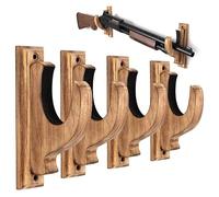 BeNtLi Porta Pistole A Parete, 2 Ganci Orizzontali per Fucili in Legno, Espositore per Pistola Singola per Porta Fucili Multiuso (2)