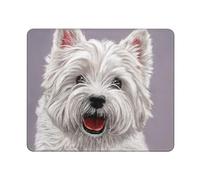 BeNtli Tappetino per mouse, simpatico cane West Highland Terrier stampato, base in gomma antiscivolo, tappetino per mouse impermeabile 12 × 10 pollici ufficio