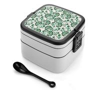 Bento box a doppio strato da 1000 ml in PP con cucchiaio, a prova di perdite, portatile per lavoro, viaggi, campeggio, ideale per Regno Unito ed Europa [totale 1000 ml, superiore 450 ml, strato