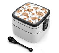Bento box a doppio strato da 1000 ml in PP con cucchiaio, a prova di perdite, portatile per lavoro, viaggi, campeggio, ideale per Regno Unito ed Europa [totale 1000 ml, superiore 450 ml, strato