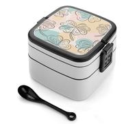 Bento box a doppio strato da 1000 ml in PP con cucchiaio, a prova di perdite, portatile per lavoro, viaggi, campeggio, ideale per Regno Unito ed Europa [totale 1000 ml, superiore 450 ml, strato