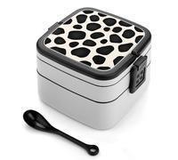 Bento box a doppio strato da 1000 ml in PP con cucchiaio, a prova di perdite, portatile per lavoro, viaggi, campeggio, ideale per Regno Unito ed Europa [totale 1000 ml, superiore 450 ml, strato