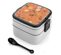 Bento box a doppio strato da 1000 ml in PP con cucchiaio, a prova di perdite, portatile per lavoro, viaggi, campeggio, ideale per Regno Unito ed Europa [totale 1000 ml, superiore 450 ml, strato